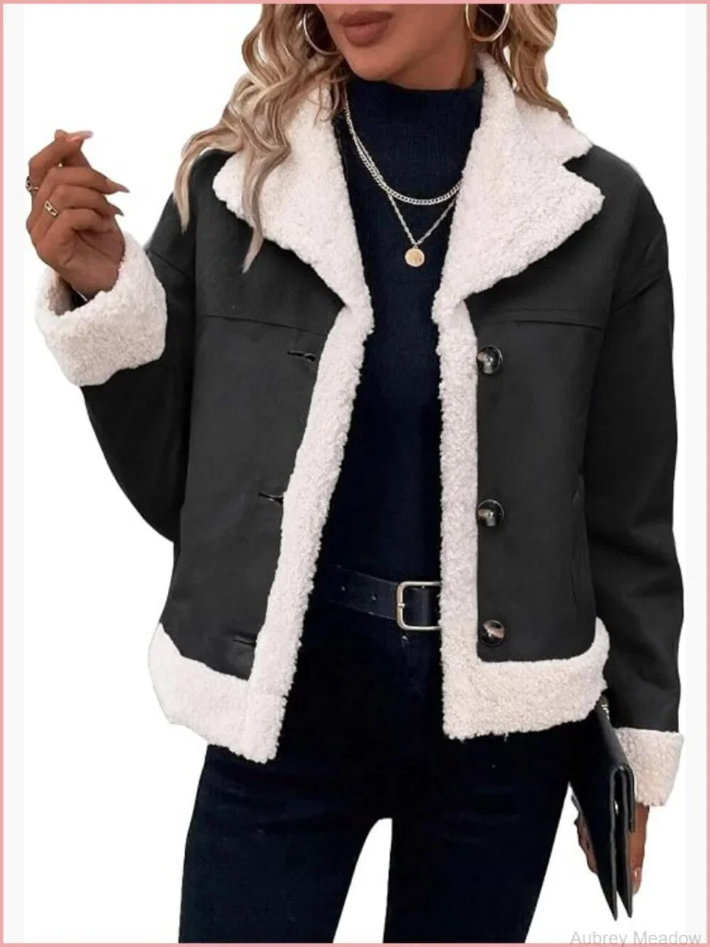 Women's Faux Suede Sherpa Jacket - Shearling Lined Fleece Outerwear